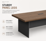 high end executive desk that can be joined to form a conference table, featuring a dark wood grain design