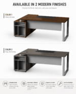 executive desks, office desks, executive executive desks, wooden office desks, office desks, wood grain finish, with a desk apron, high quality, dark oak, gray,
