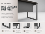 executive desks, office desks, executive executive desks, wooden office desks, office desks, wood grain finish, with a desk apron, high quality, dark oak, gray,