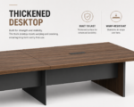 high end executive desk that can be joined to form a conference table, featuring a dark wood grain design
