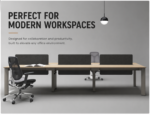 executive desk, executive office desk, wood grain finish, spacious storage, with a privacy panel and side cabinet, wide desktop, solid construction, teak/khaki (复制)