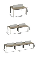 executive desk, executive office desk, wood grain finish, spacious storage, with a privacy panel and side cabinet, wide desktop, solid construction, teak/khaki (复制)