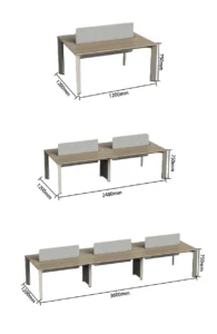 executive desk, executive office desk, wood grain finish, spacious storage, with a privacy panel and side cabinet, wide desktop, solid construction, teak/khaki (复制)