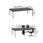 long solid color office desk