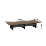 high end executive desk that can be joined to form a conference table, featuring a dark wood grain design