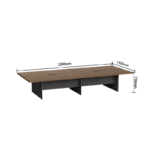 high end executive desk that can be joined to form a conference table, featuring a dark wood grain design