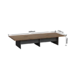 high end executive desk that can be joined to form a conference table, featuring a dark wood grain design