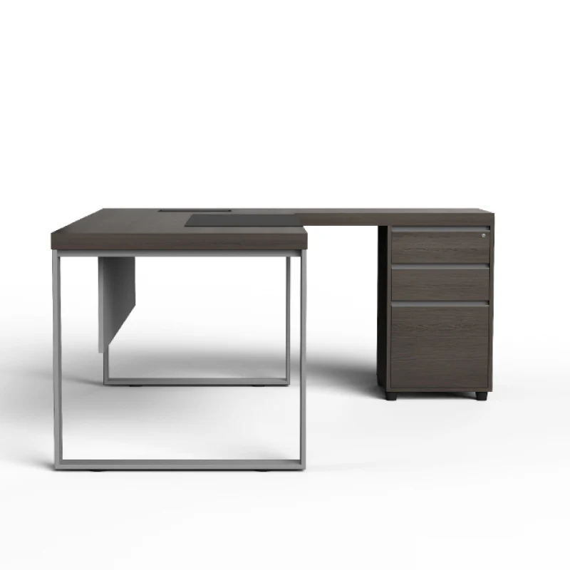 light wood grain desk, khaki, for office use, home office, wide legs (复制)