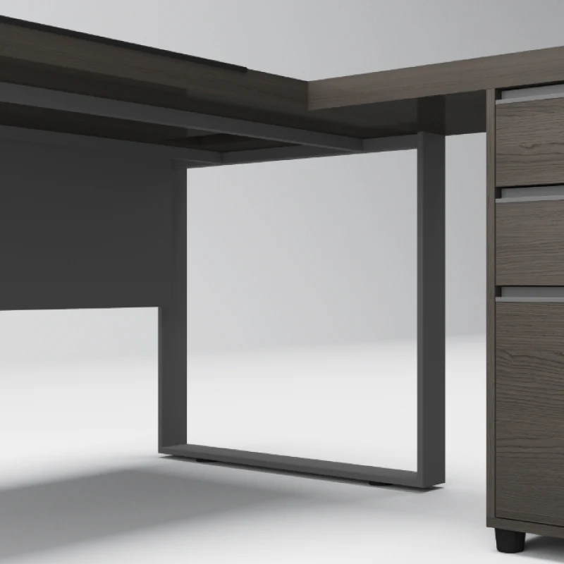 light wood grain desk, khaki, for office use, home office, wide legs (复制)