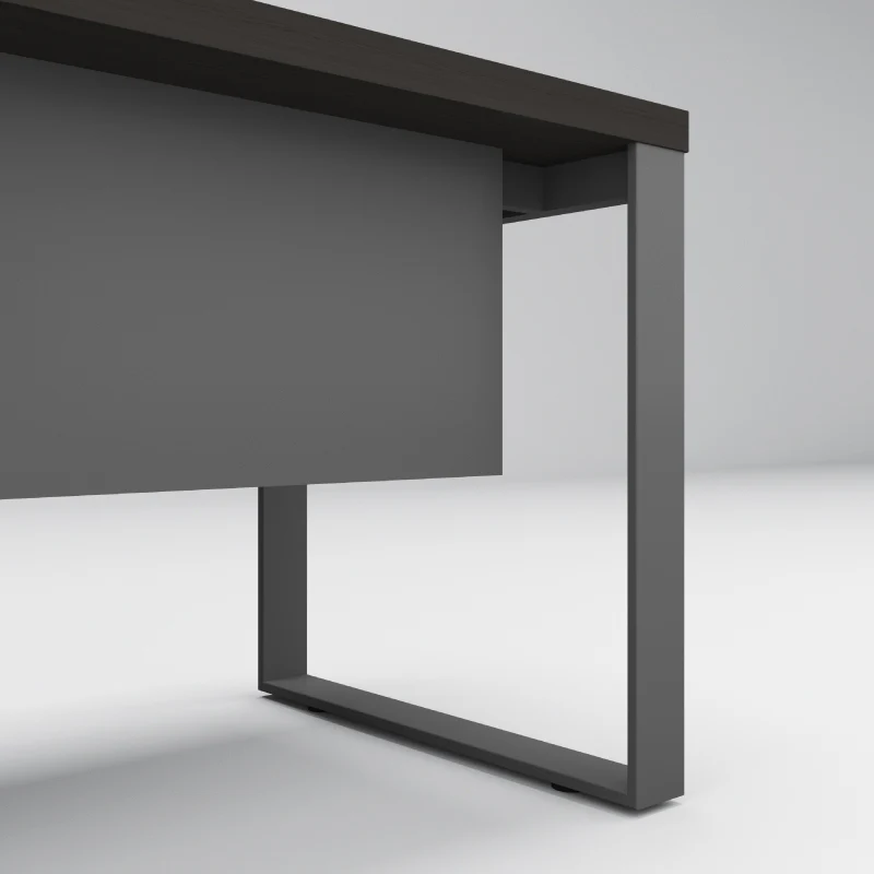 executive desks, office desks, executive executive desks, wooden office desks, office desks, wood grain finish, with a desk apron, high quality, dark oak, gray,