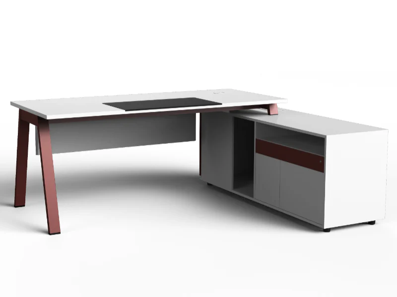 high end executive desk that can be joined to form a conference table, featuring a dark wood grain design (复制)