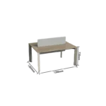 executive desk, executive office desk, wood grain finish, spacious storage, with a privacy panel and side cabinet, wide desktop, solid construction, teak/khaki (复制)