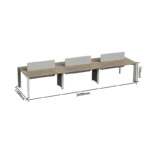 executive desk, executive office desk, wood grain finish, spacious storage, with a privacy panel and side cabinet, wide desktop, solid construction, teak/khaki (复制)