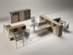 office desk, work desk, employee desk, computer desk, for work, tasks, office use, durable, spacious tabletop (复制)