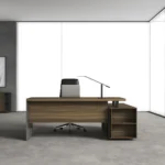 a desk with open storage compartments, featuring a minimalist design and built to last (复制)