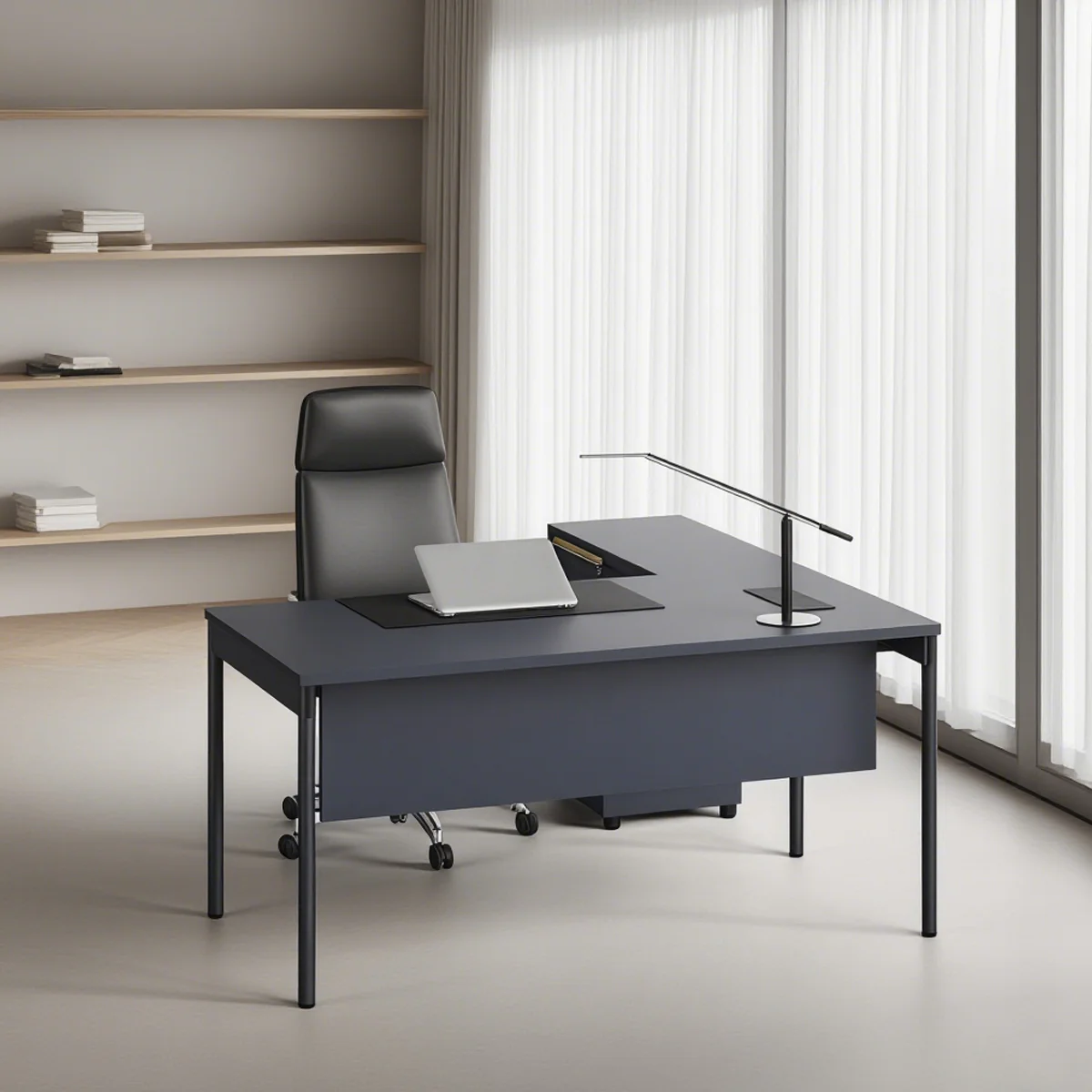 solid color, high quality desk with document storage