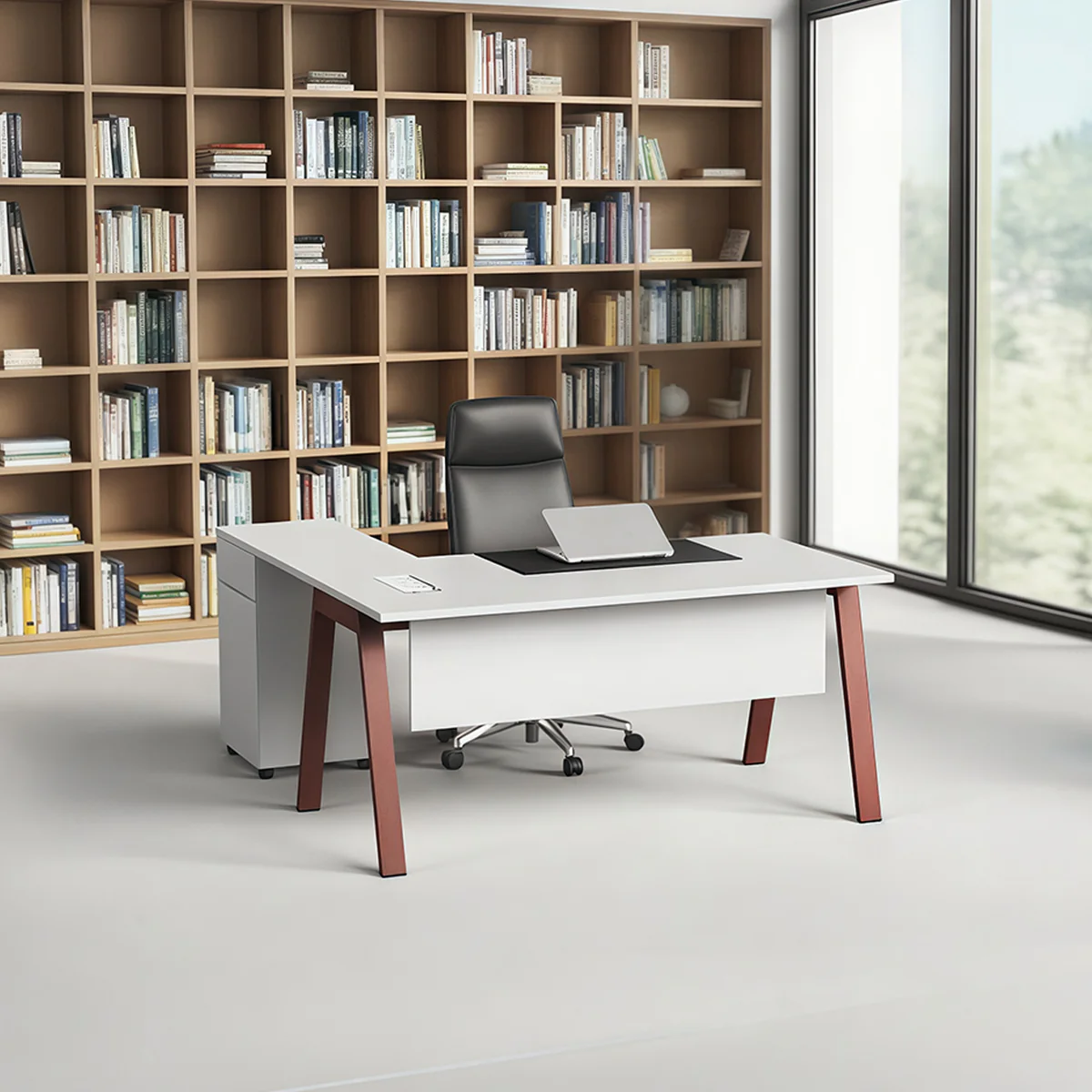 home office style solid color desk (set)