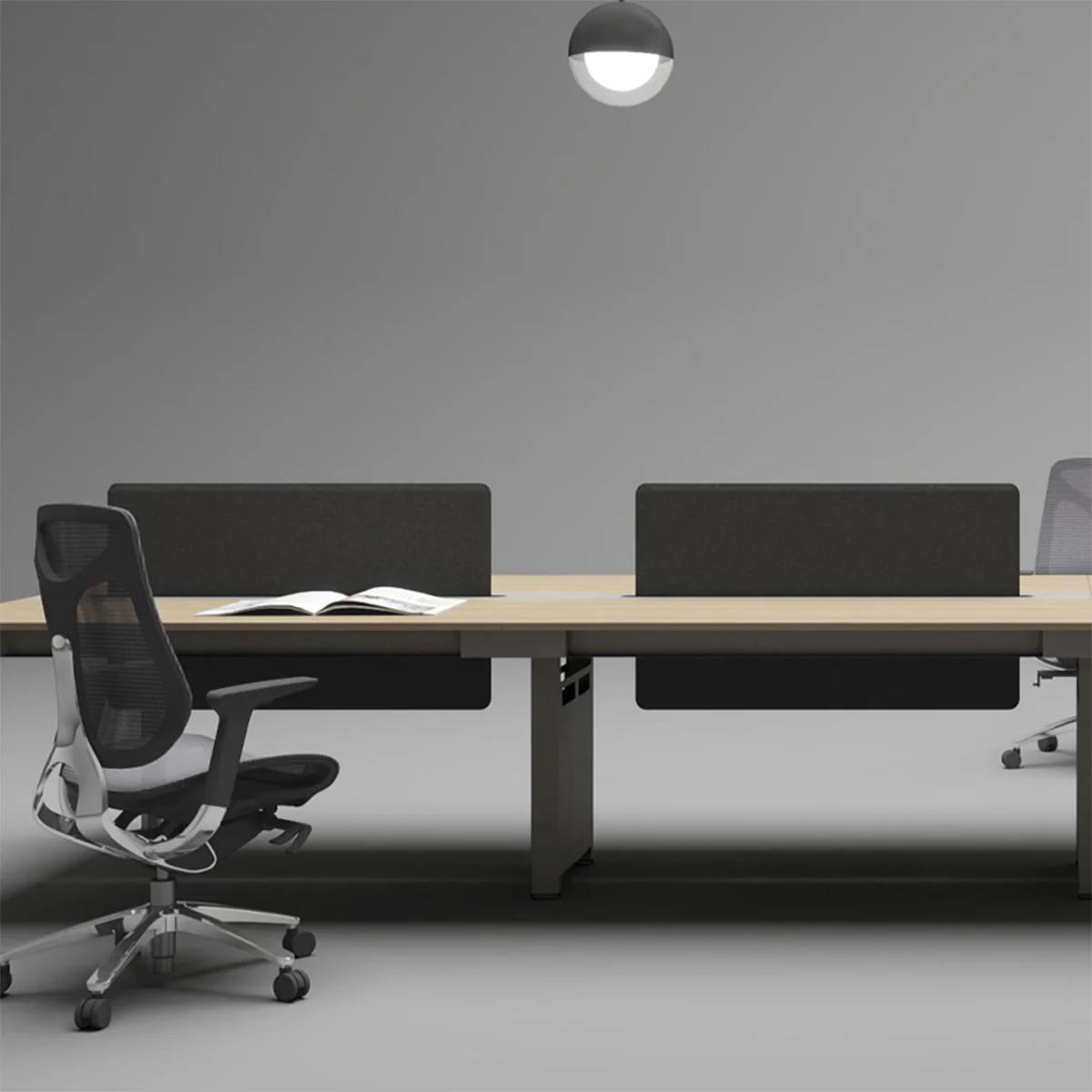 executive desk, executive office desk, wood grain finish, spacious storage, with a privacy panel and side cabinet, wide desktop, solid construction, teak/khaki (复制)