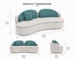 curved barrel accent chair, caramel brown upholstered single sofa chair, contemporary organic modern lounge chair for living room & bedroom