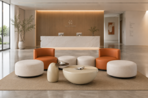 modular curved sectional sofa, cream & terracotta round modular couch, contemporary organic modern upholstered combination sofa for living room