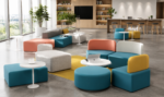 g907 & g906 series modular sectional sofa, multi color combination lounge couch, contemporary flexible modular fabric sofa for living room, office & public spaces