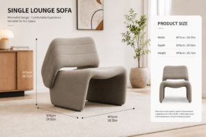 modular curved sectional sofa, cream & terracotta round modular couch, contemporary organic modern upholstered combination sofa for living room (复制)