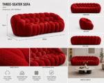 retro red curved bubble sofa
