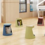 library furniture plastic chair for event round kid chair shoe change stool ottoman stool shoe storage bench mobile readng chair