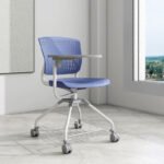 conference room chair wheel training study plastic chair lecture hall school training student chair with writing tablet board