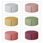 library/cafe mobile round stool with wheels, removable linen cushion for easy cleaning