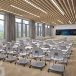 smart conference room chair wheel lecture hall school training student training study plastic chair tablet study chair student