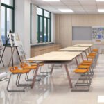 institutional stacking chair, features radiating vent holes on backrest, powder coated base & extreme temperature feet (复制)