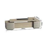 executive desk, president's desk, wooden desk, for executive office, work desk, office desk, with modesty panel and side cabinet, wide tabletop, lbz xy p001