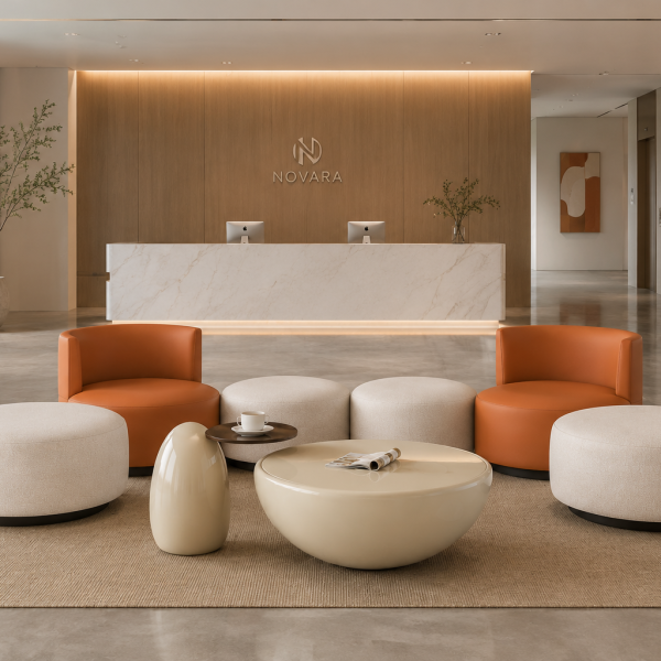 modular curved sectional sofa, cream & terracotta round modular couch, contemporary organic modern upholstered combination sofa for living room