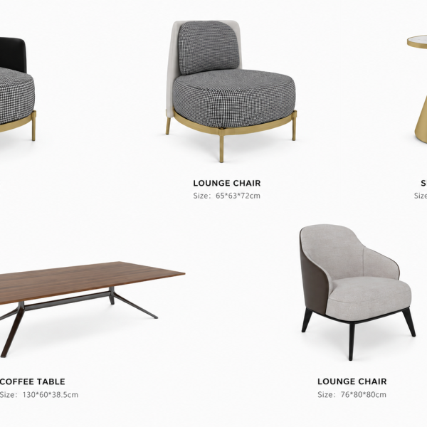 modern office waiting area & meeting lounge furniture set, complete seating solution with modular booth, lounge chair, side table & ottoman, upholstered fabric for commercial & public spaces (复制)