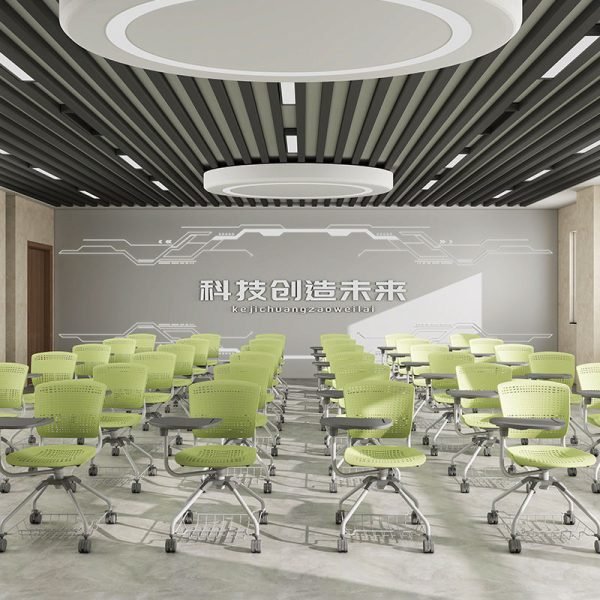 conference room chair wheel training study plastic chair lecture hall school training student chair with writing tablet board