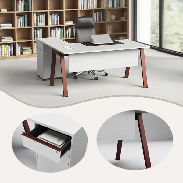 home office style solid color desk (set)