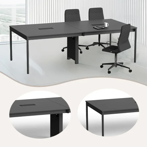 long solid color office desk